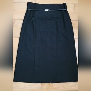 Orsay High Waist Narrow Black Skirt With Belt Size S